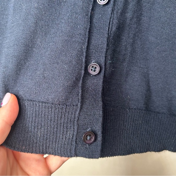 Filippa K Cardigan Extra Fine Merino Wool Knit Navy Blue Lightweight V-Neck S - Picture 4 of 11